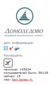 Аэропорт "Домодедово" назвали чемпионом по "чекинам" в русском Foursquare 