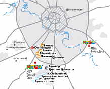 Расположение ТЦ Мега на схеме Москвы