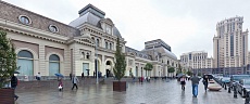 Входная группа Павелецкий вокзал Москвы, Paveletskiy Rail Terminal. Москва, Павелецкая площадь,  1а